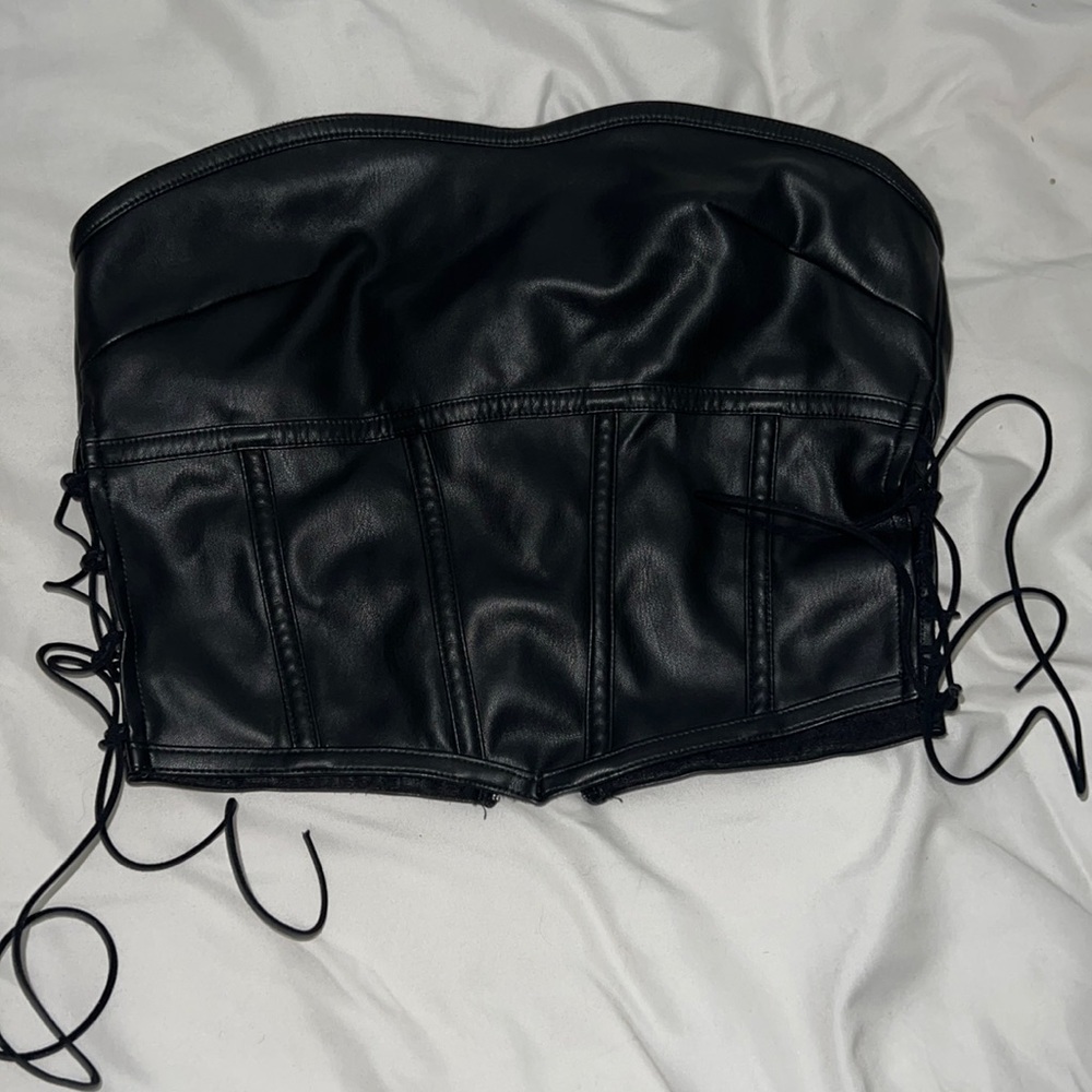I.AM.GIA feaux leather corset top